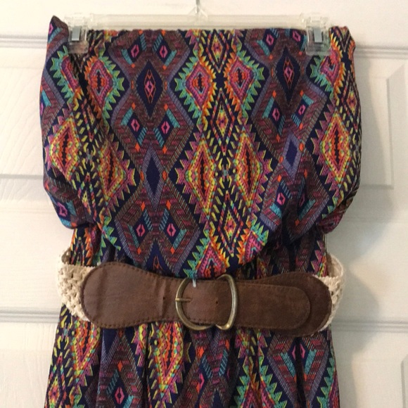 Jodi Kristopher Pants - Multicolored Strapless Jumpsuit